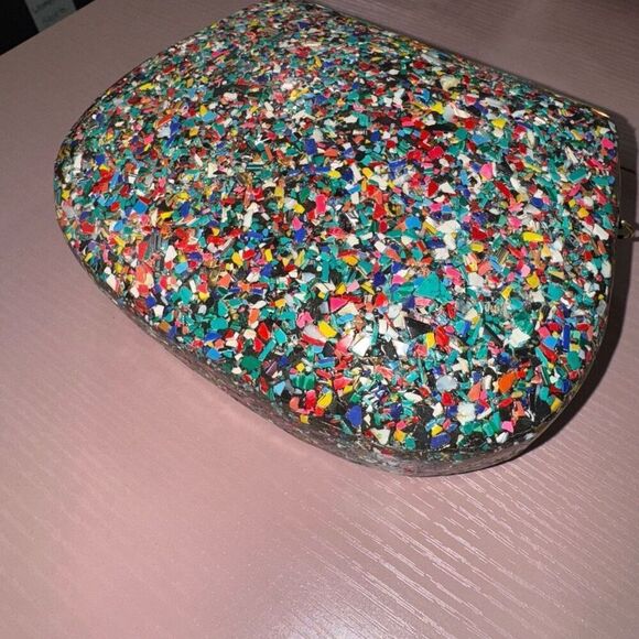 New RAMLA Bel Air mosaic multicolor sunflower clutch shoulder evening bag - Picture 5 of 6